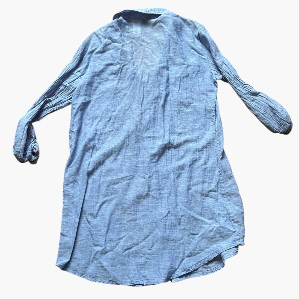 DOTTI Travel Muse Shirtdress Cover-Up – 100% Cotton – Blue – Size S - Picture 4 of 11
